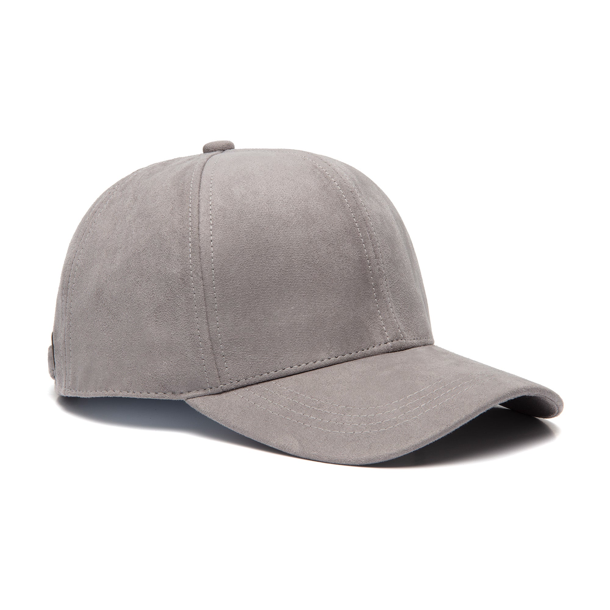 Cloud grijze suède pet Trendbee, rechter zijaanzicht, minimalistisch ontwerp met comfortabele pasvorm